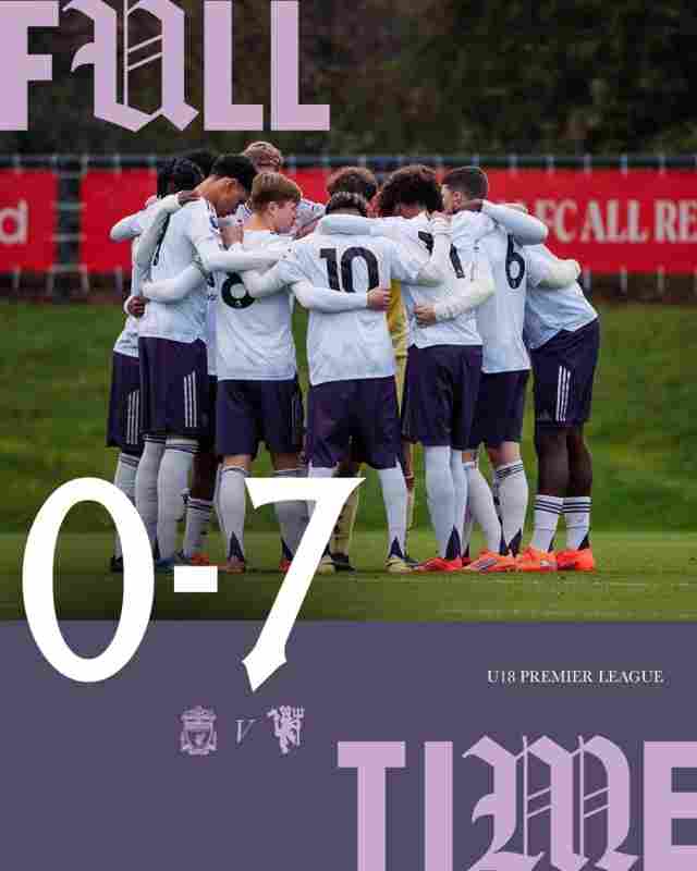 曼聯U18以7-0大勝利物浦U18,15歲新星JJ·加布里埃爾戴帽