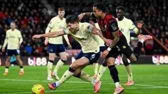 五輪不勝!伯恩茅斯0-1埃弗頓 格拉利什遠(yuǎn)射制勝斯科特解圍中楣